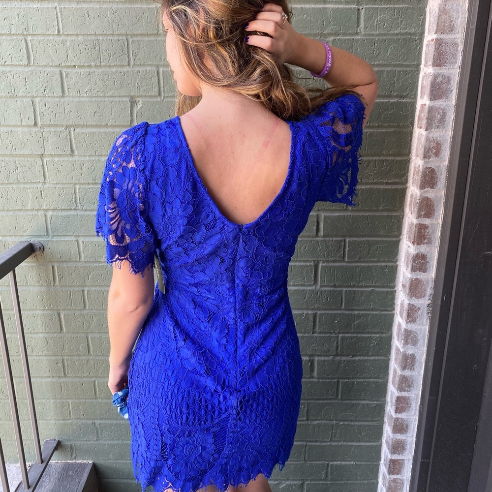 COPY - Lulus blue lace dress - Picture 2 of 2